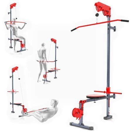 Wall Mounted Cable Pulley System Lat Pull Down Workout Machine Equipment UK