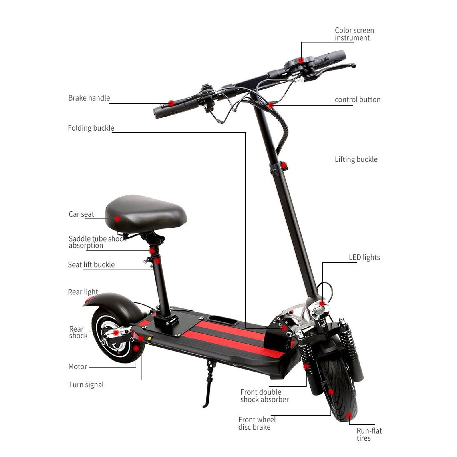 Fast Electric Scooter Foldable With Seat Off Road